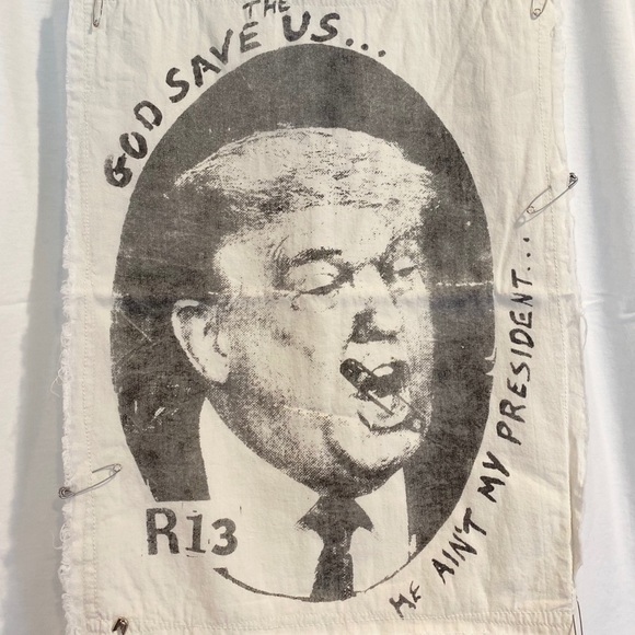 R13 God Save the US Trump Safety Pin Tee RARE HTF - Picture 2 of 11